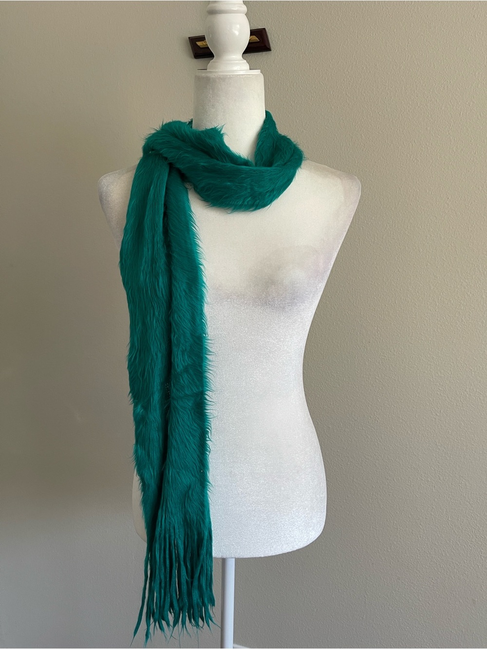 Teal Faux Fur Scarf - Women Accessories